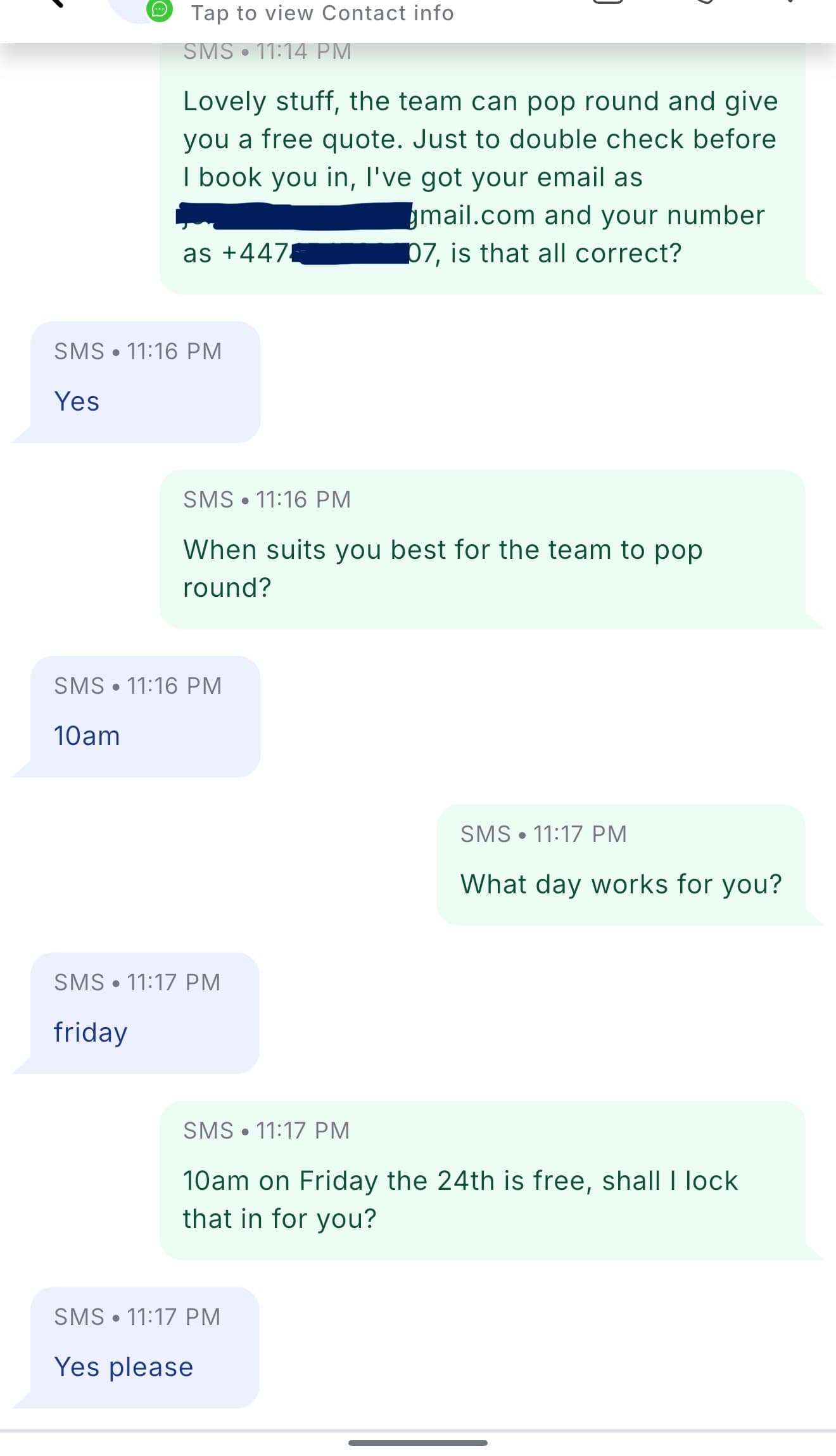 We book them in