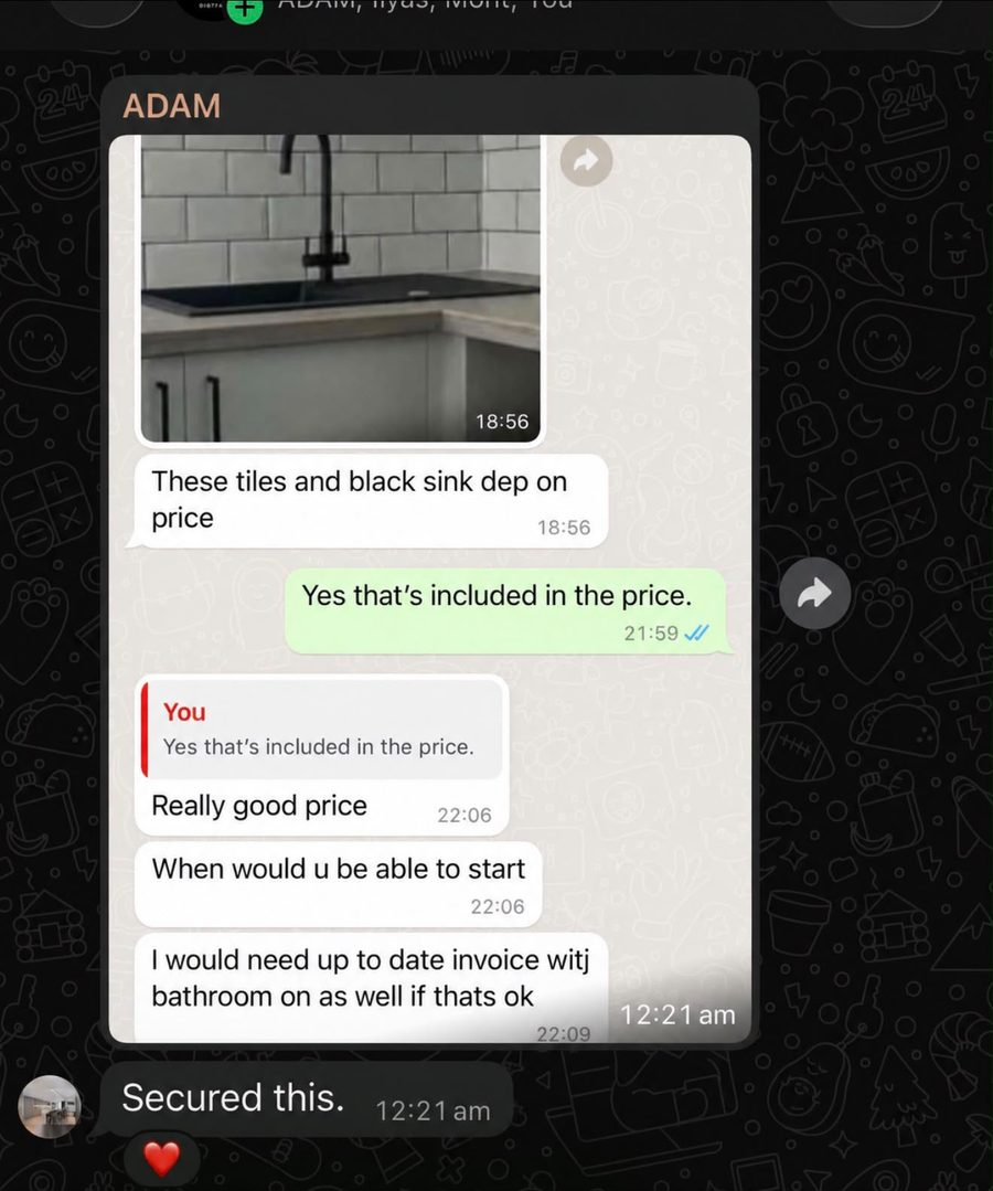 Client screenshot: Kitchen & Bathroom Client